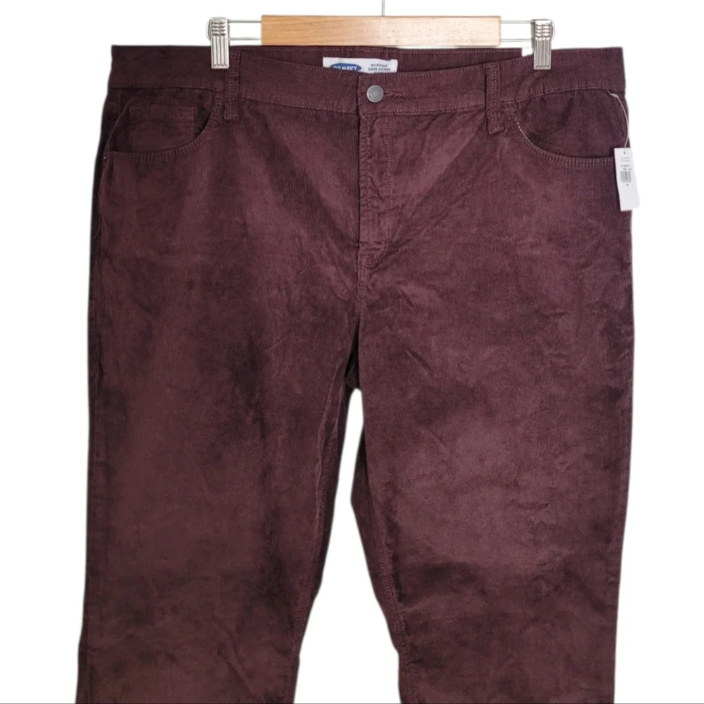 🆕️ Old Navy Mid-Rise Rockstar Super Skinny Corduroy Pants in Brown Tupelo - Picture 5 of 12